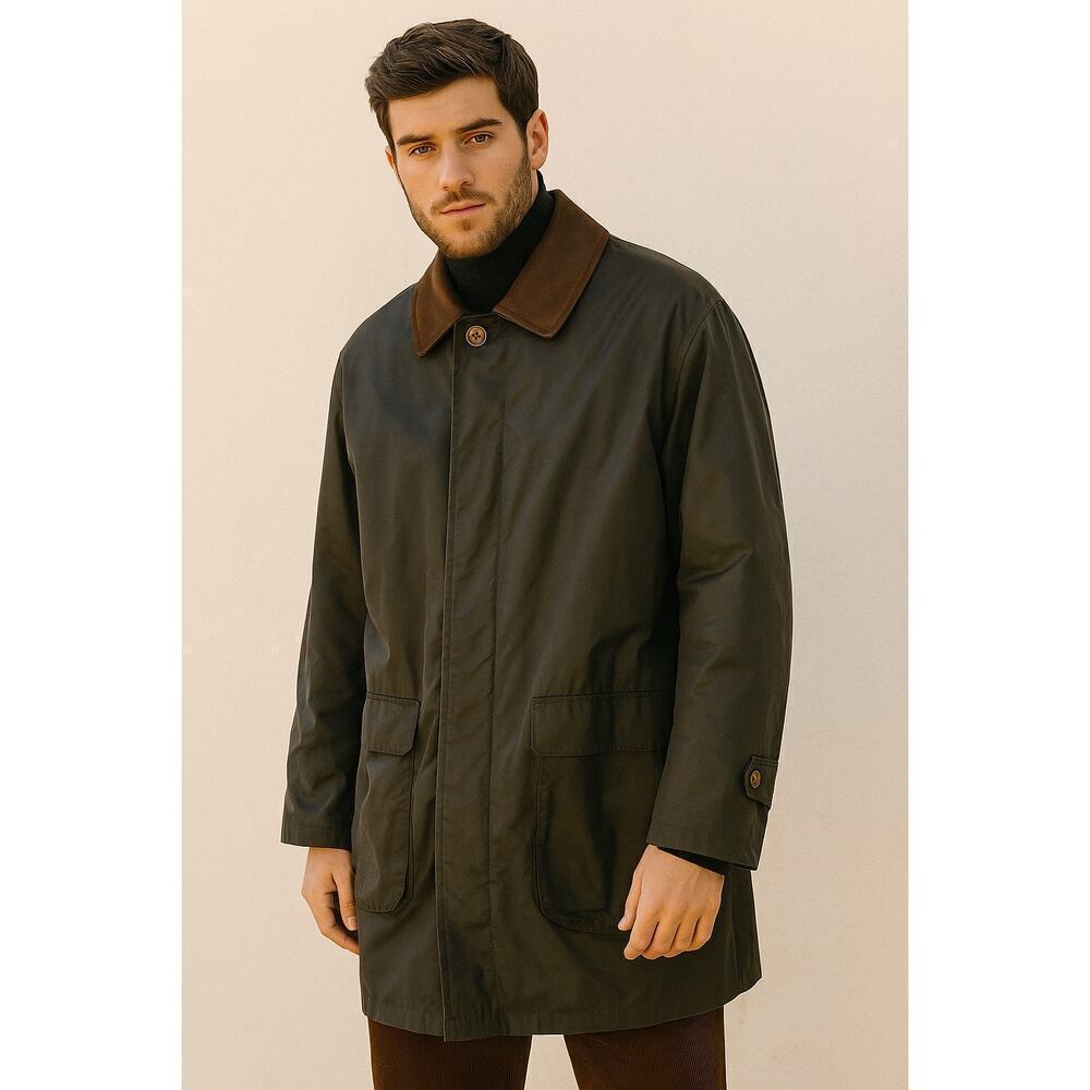 Polo University Club by Ralph Lauren Coat with Genuine Leather Collar Olive L